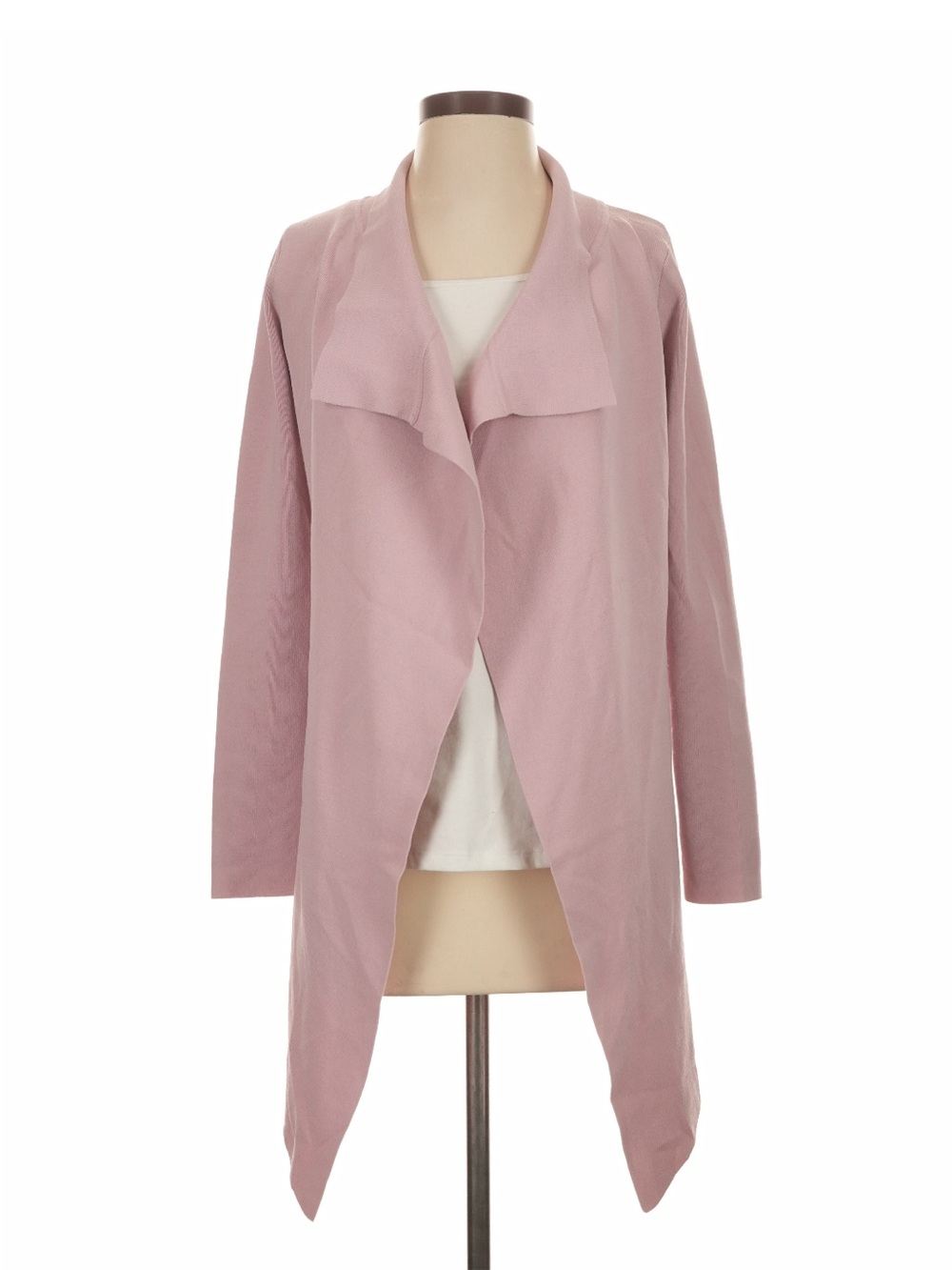 Mister Zimi Dusty Pink Open-Front Drape Cardigan